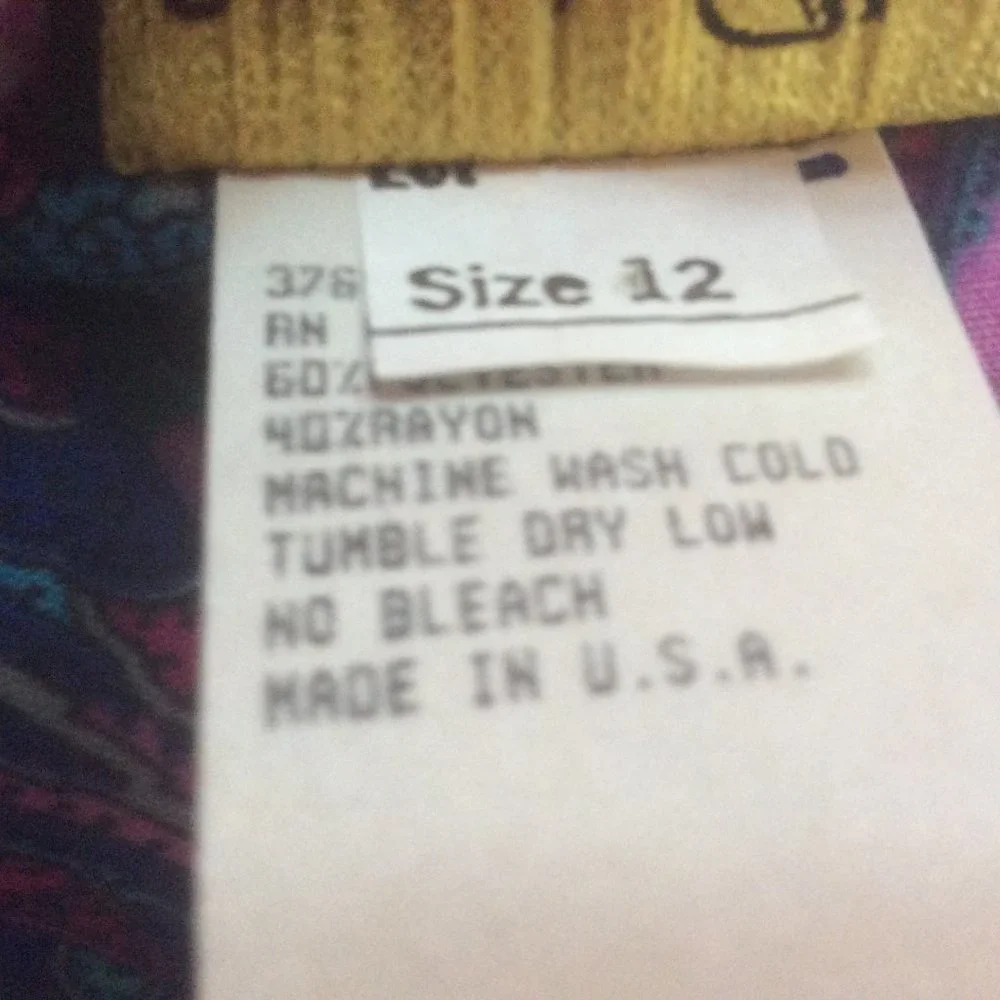 Vintage Stuart Alan Floral Paisley & Roses Cottagecore 80s Midi Dress Size 12 - Picture 7 of 10